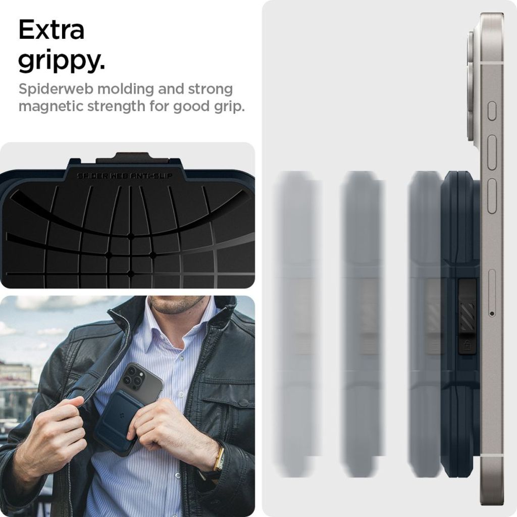 Spigen Lock Fit MagSafe -korttikotelo – tummansininen