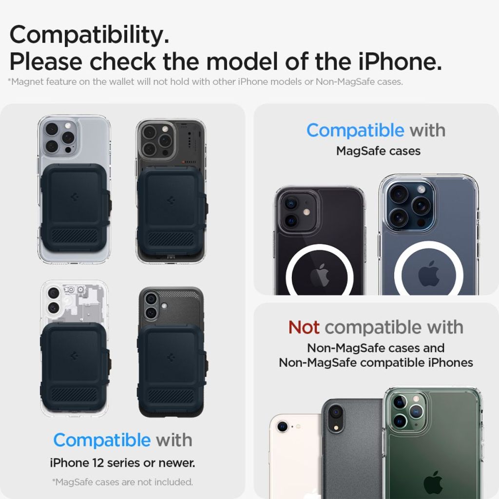 Spigen Lock Fit MagSafe -korttikotelo – tummansininen