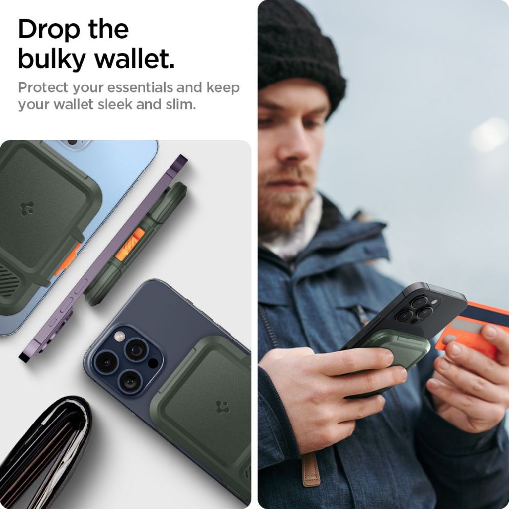 Spigen Lock Fit MagSafe korttiteline – Vihreä