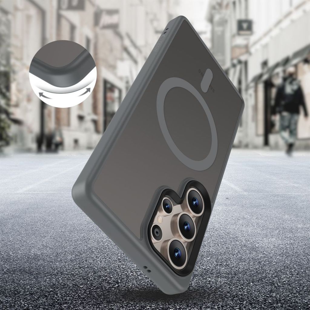 Tech-Protect MagMat MagSafe Deksel til Samsung Galaxy S25 Ultra - Gjennomsiktig grå