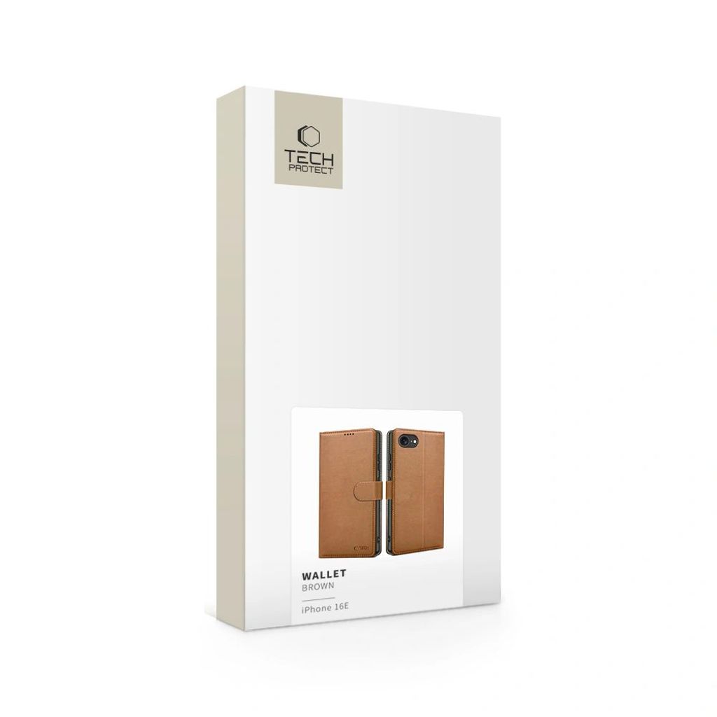 Tech-Protect Wallet Etui til iPhone 16e - Brun