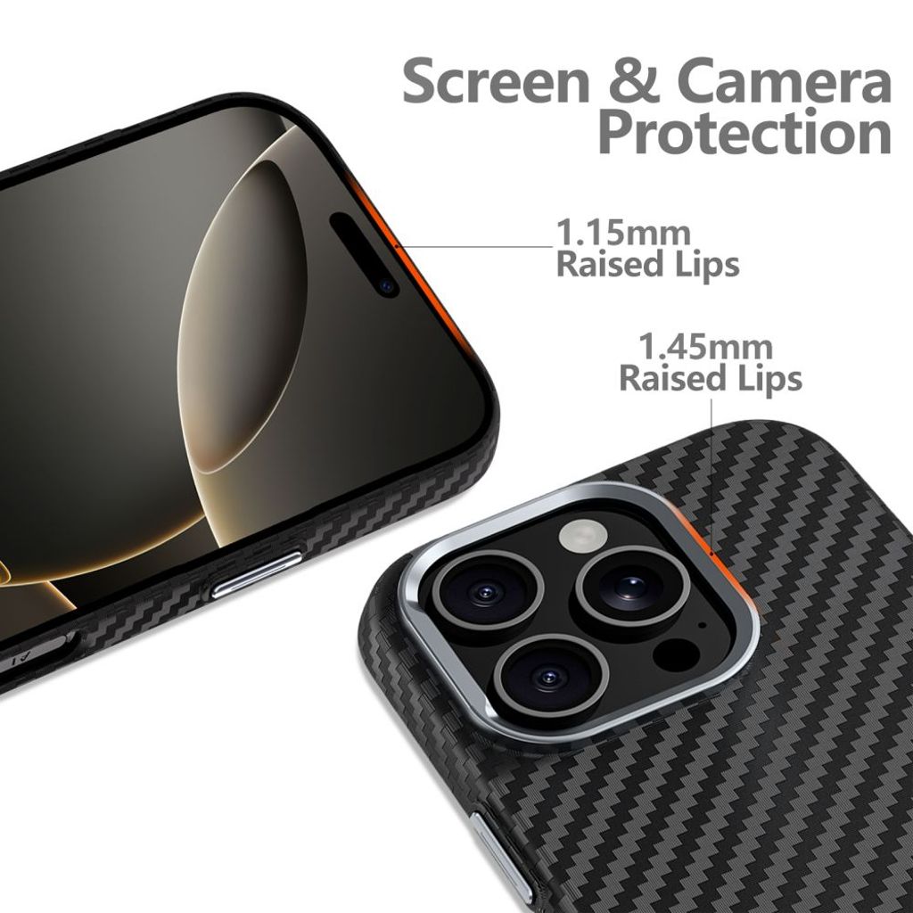 Tech-Protect Ion Carbon MagSafe Deksel til iPhone 16e - Svart/Grå