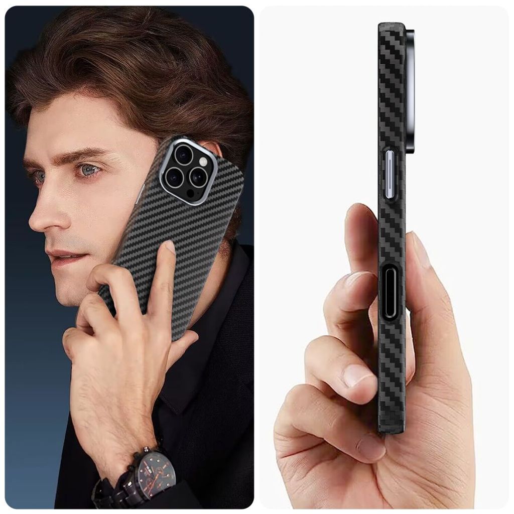 Tech-Protect Ion Carbon MagSafe Deksel til iPhone 16e - Svart/Grå