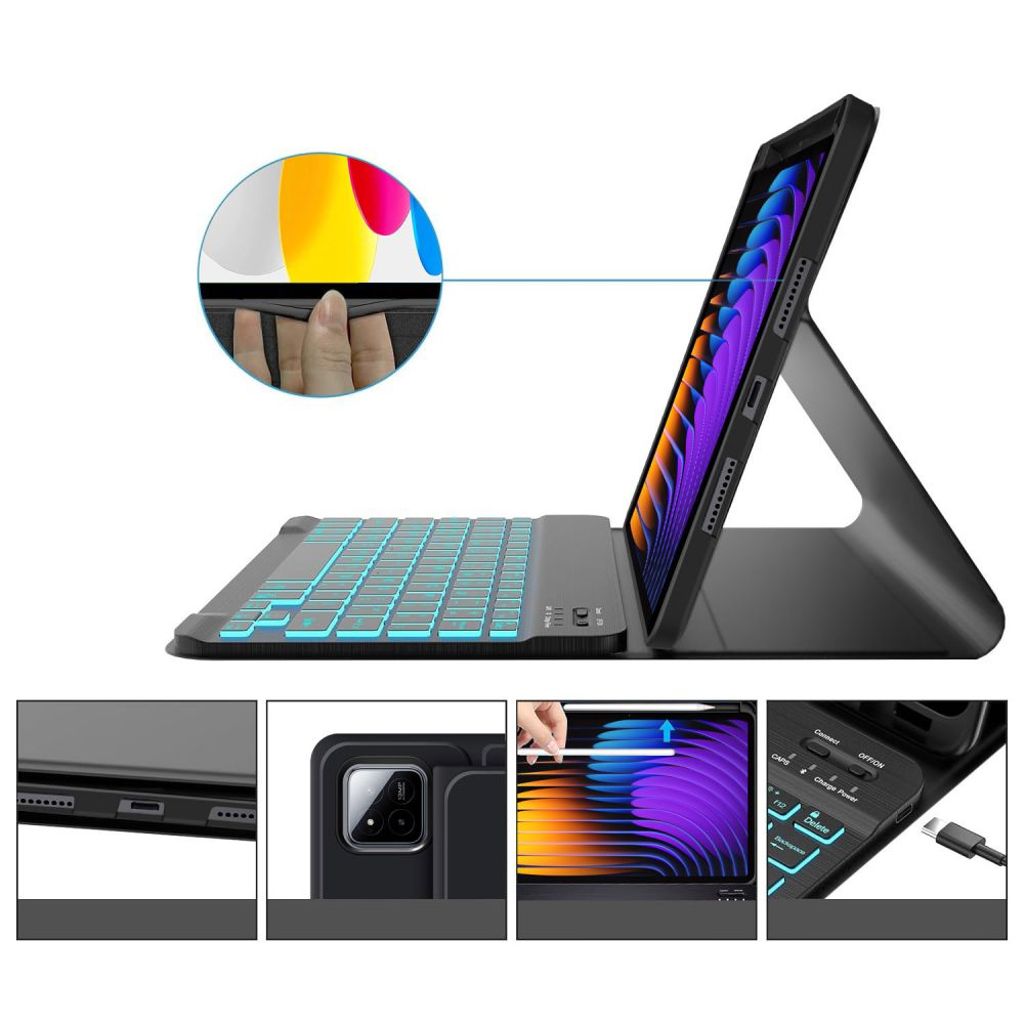 Tech-Protect Xiaomi Pad 7/7 Pro Etui med Tastatur og Pennholder - Svart