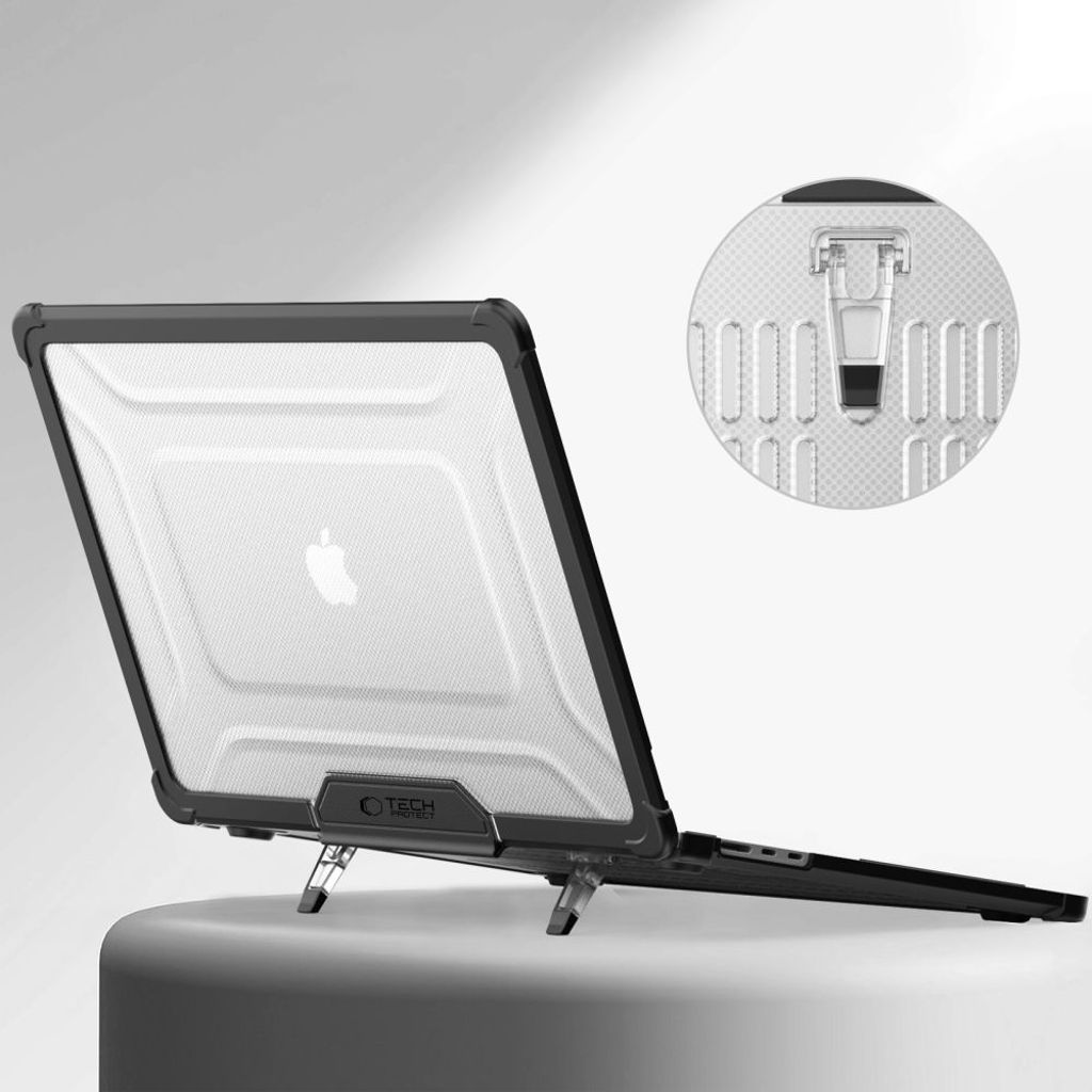 Tech-Protect MacBook Air 15 Case with Stand – Transparent and Black