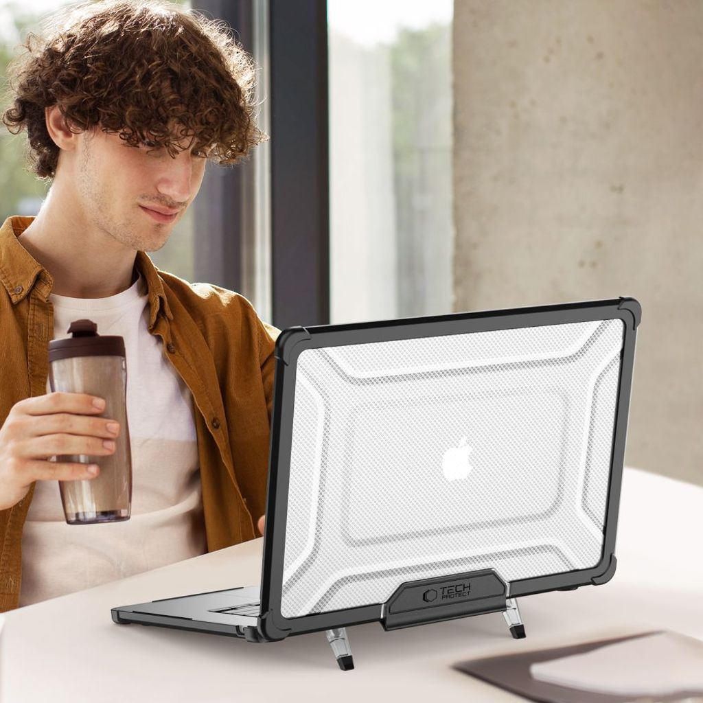 Tech-Protect MacBook Air 15 Case with Stand – Transparent and Black