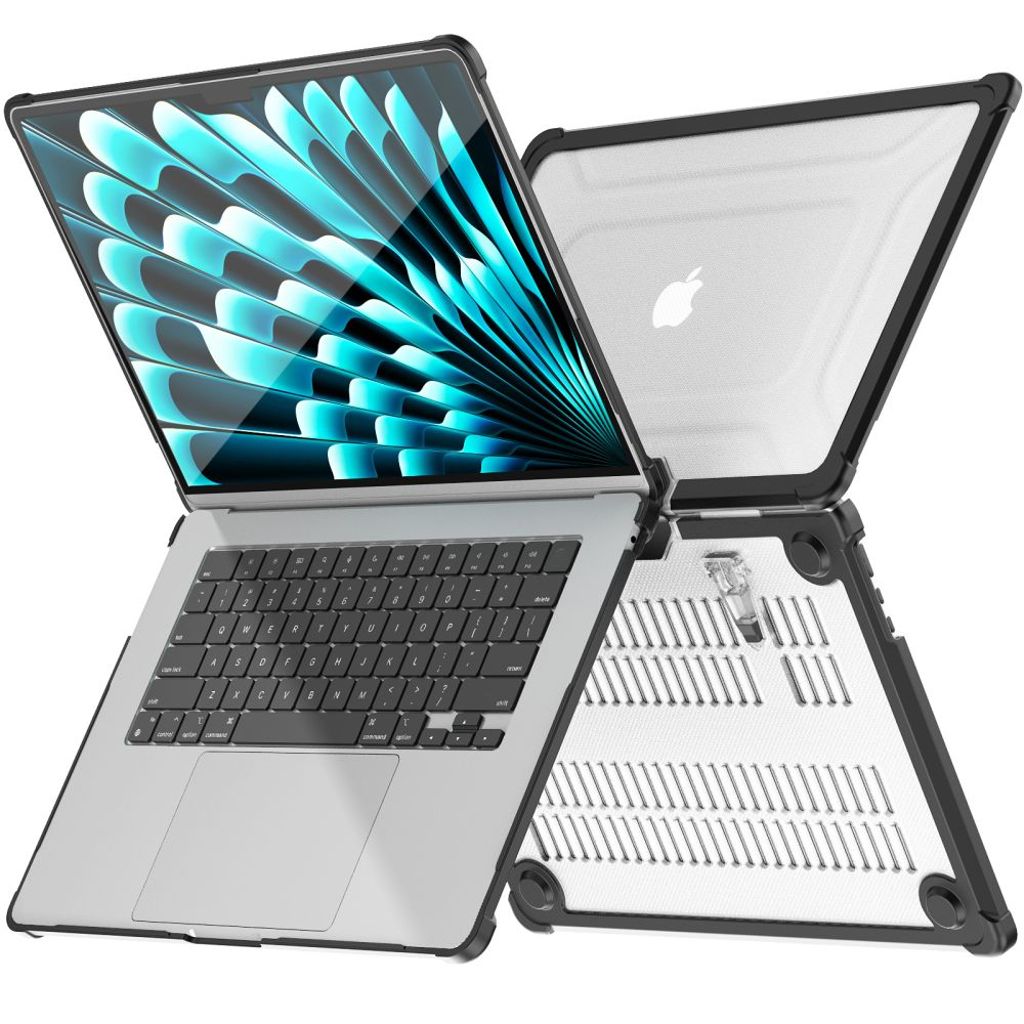 Tech-Protect MacBook Air 15 Case with Stand – Transparent and Black