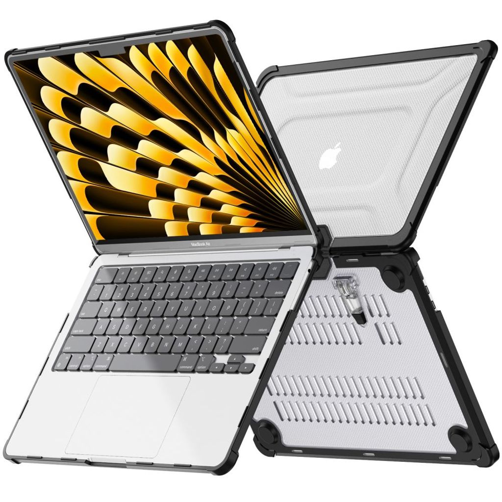 Tech-Protect MacBook Air 13 Case with Stand – Transparent and Black