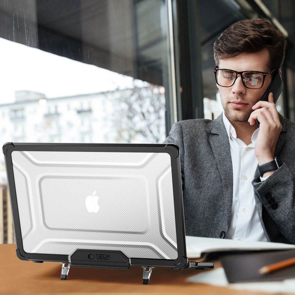 Tech-Protect MacBook Air 13 Case with Stand – Transparent and Black