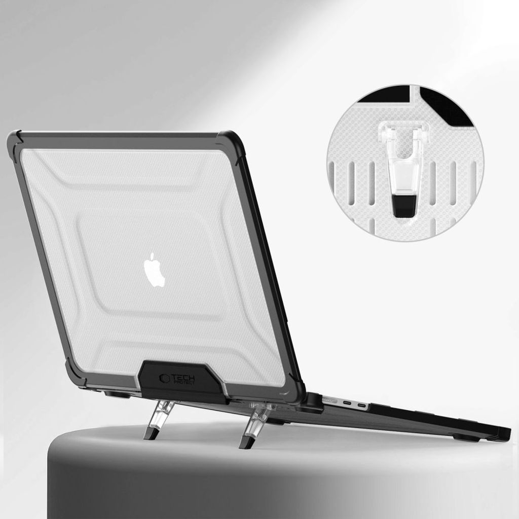 Tech-Protect MacBook Air 13 Case with Stand – Transparent and Black