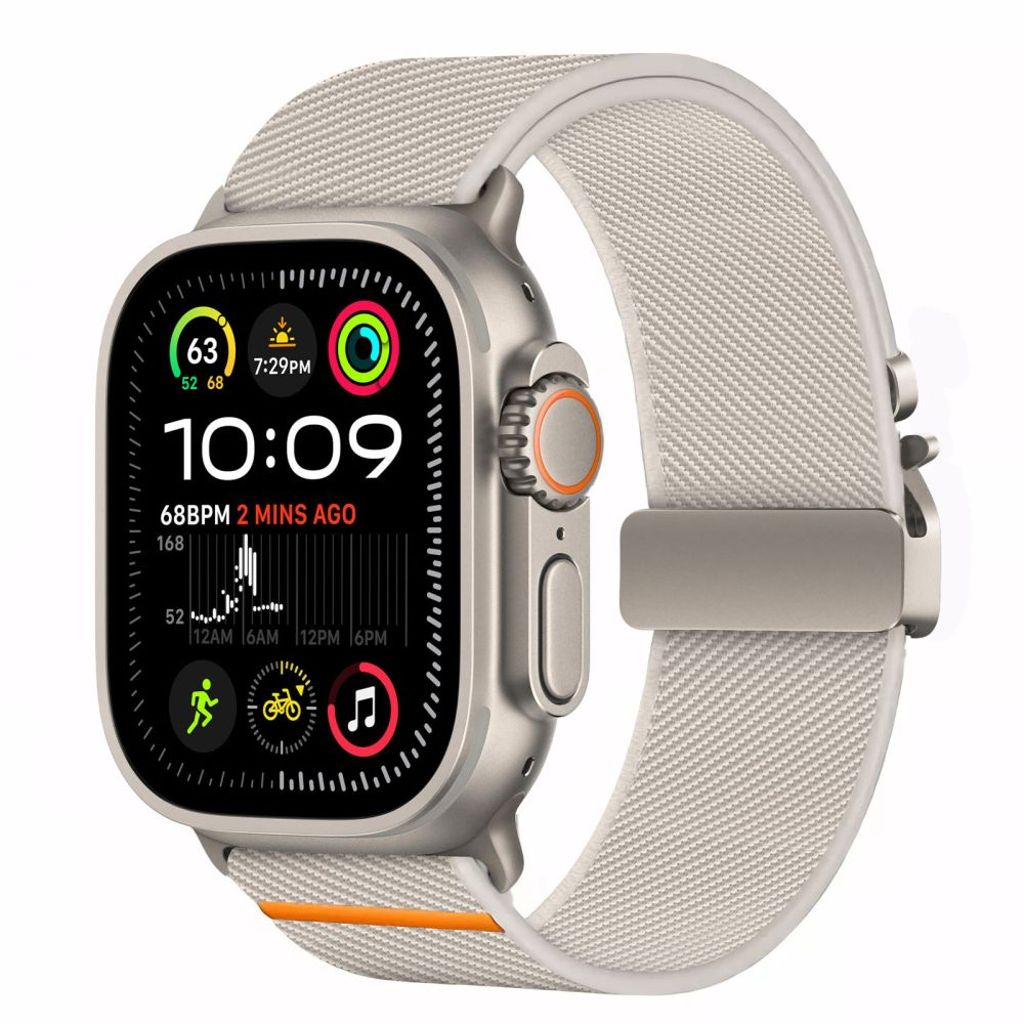 Tech-Protect Nylon Clasp Klokkereim til Apple Watch 44/45/46/49 mm - Grå