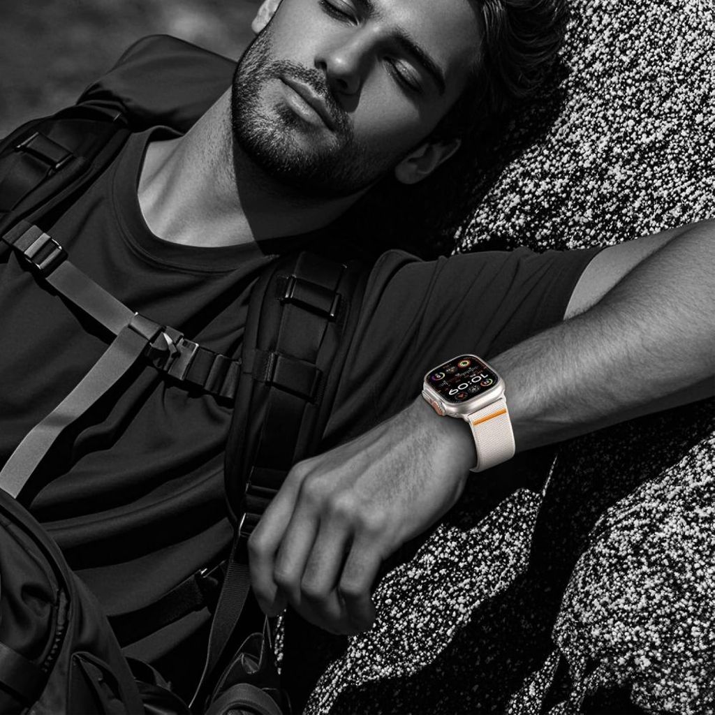 Tech-Protect Nylon Clasp Klokkereim til Apple Watch 44/45/46/49 mm - Grå