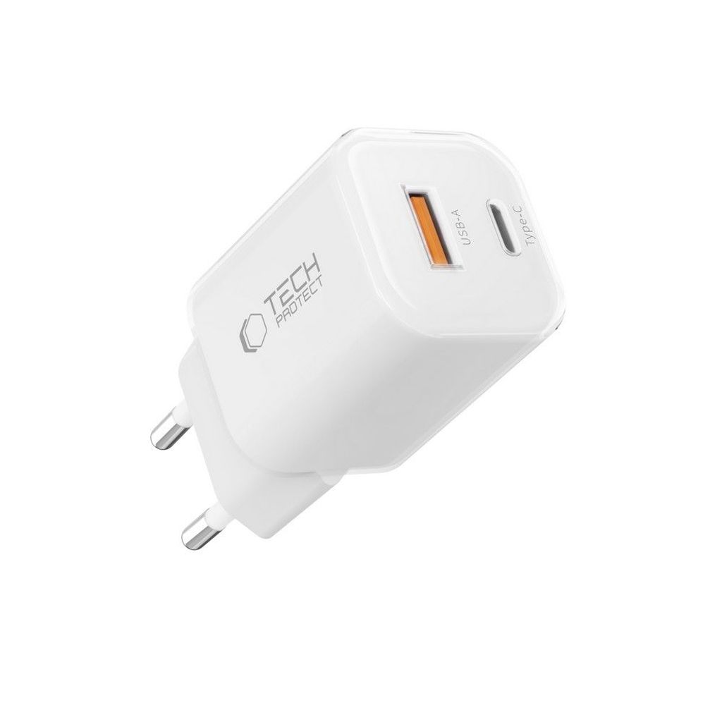 Tech-Protect NCM33W 2-port PD33W/QC3.0 wall charger - valkoinen
