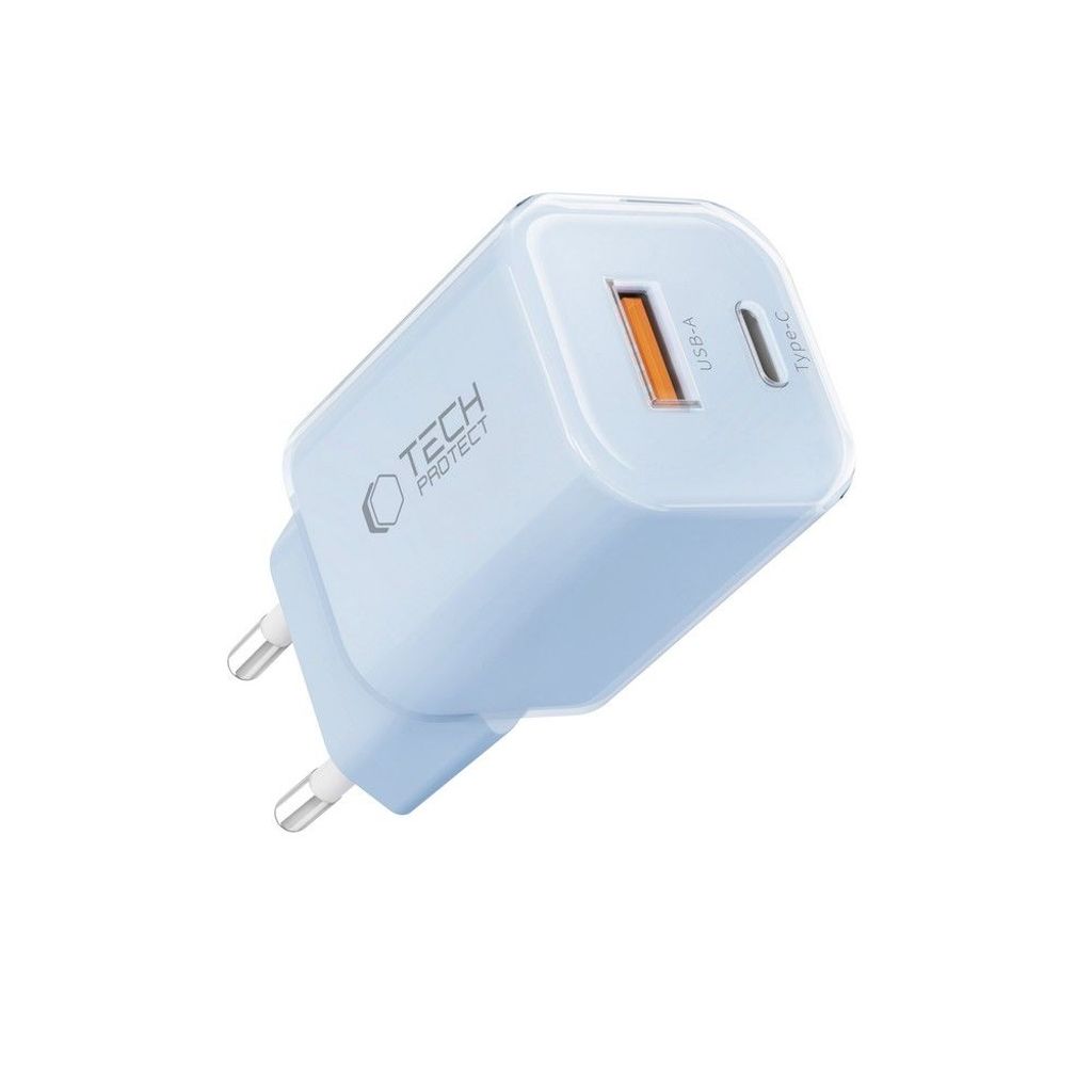 Tech-Protect NCM33W 2-portin PD33W/QC3.0 seinälaturi - sininen