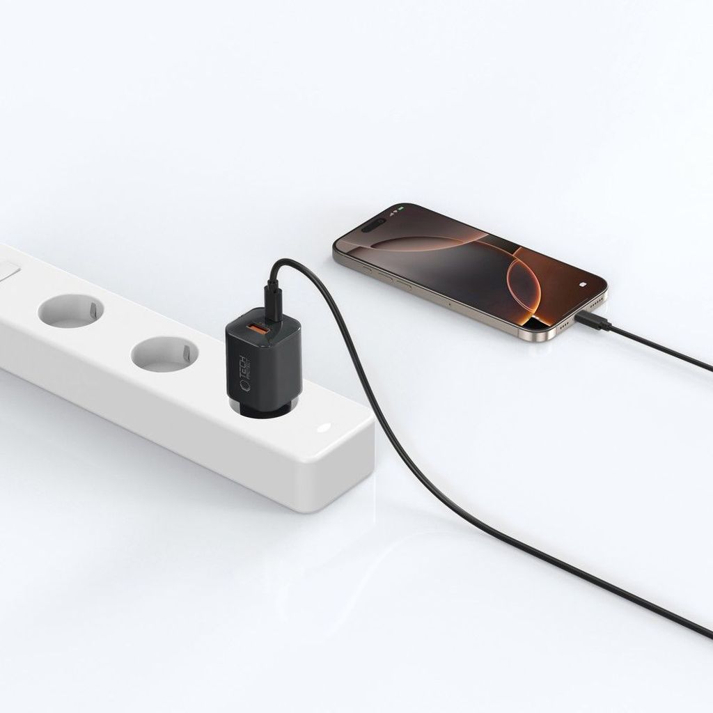 Tech-Protect NCM33W 2-port PD33W/QC3.0 -seinälaturi, musta