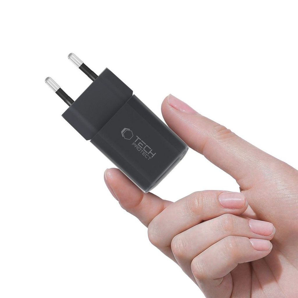 Tech-Protect NCM33W 2-port PD33W/QC3.0 -seinälaturi, musta