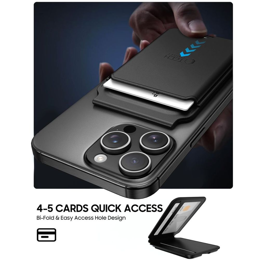 Tech-Protect MagWallet MagSafe stand ja kortin haltija – musta