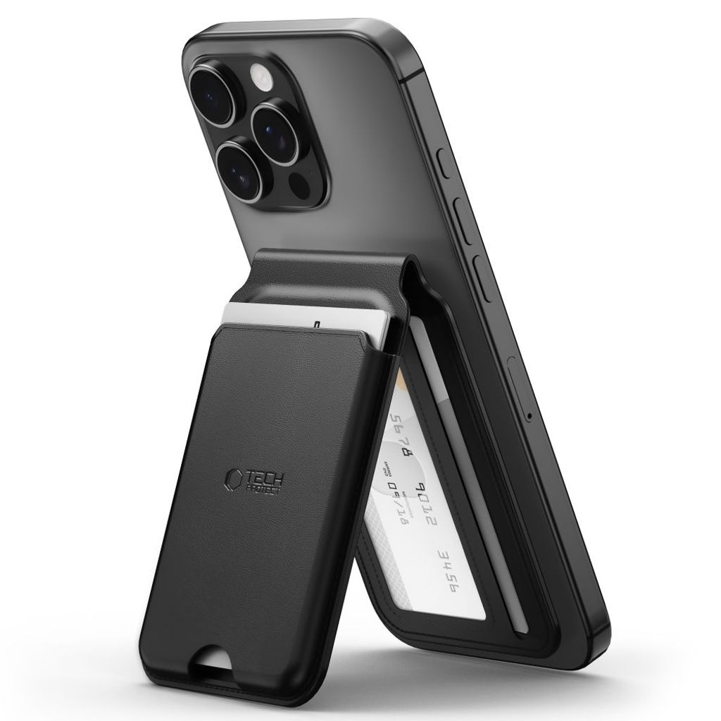 Tech-Protect MagWallet MagSafe stand ja kortin haltija – musta