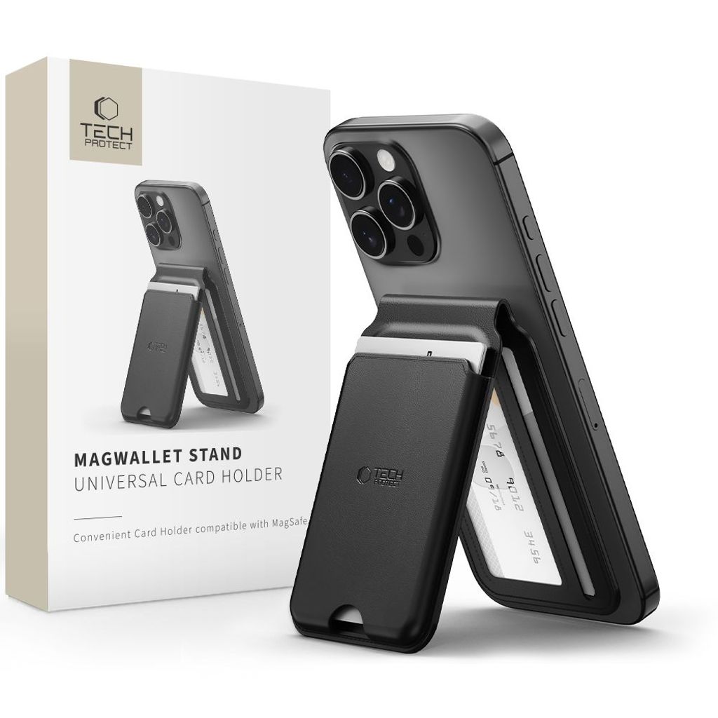 Tech-Protect MagWallet MagSafe stand ja kortin haltija – musta