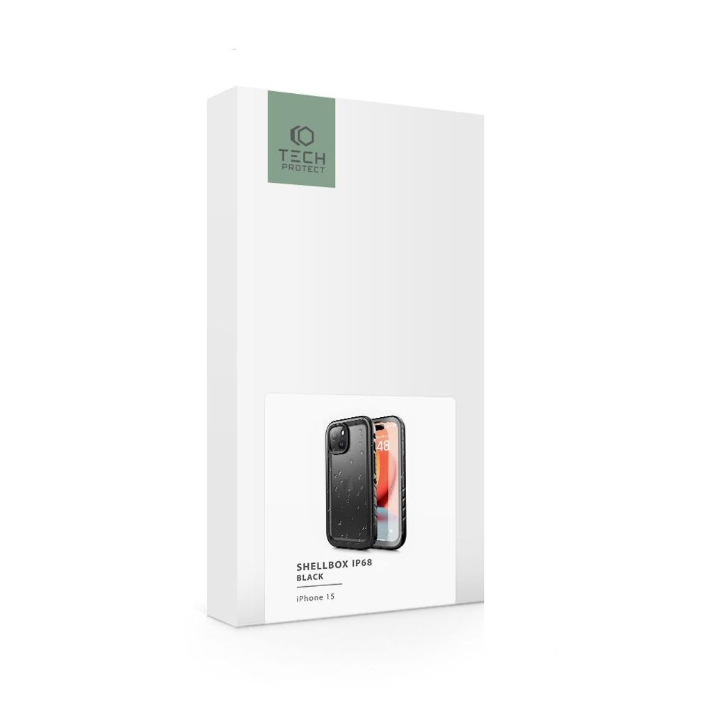 Tech-Protect ShellBox IP68 Deksel til iPhone 15 - Svart
