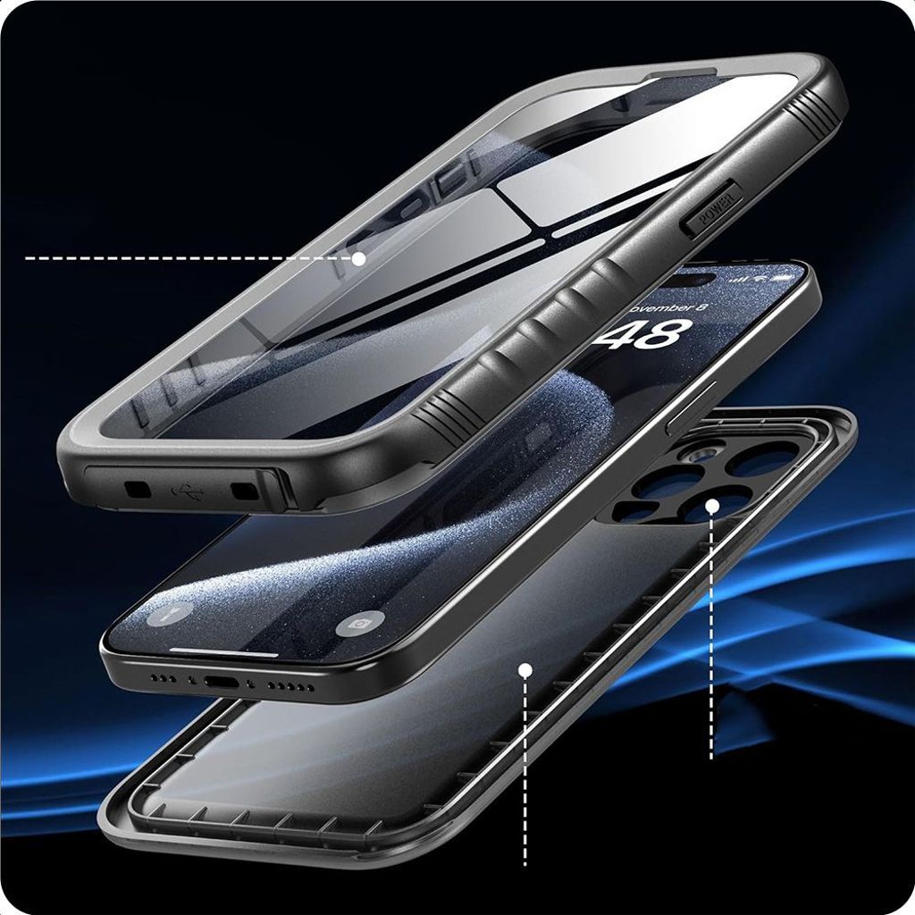 Tech-Protect ShellBox IP68 Deksel til iPhone 15 - Svart