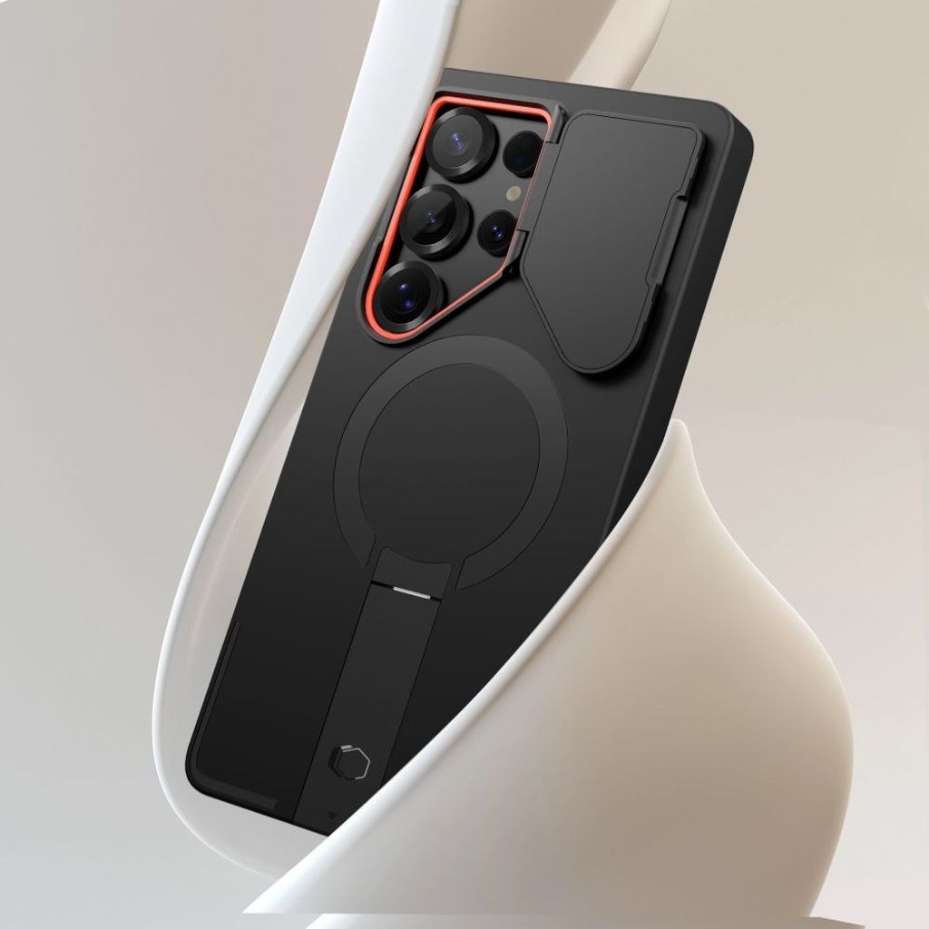 Tech-Protect Kevlar Aura MagSafe Skal Samsung Galaxy S25 Ultra - Svart/Orange