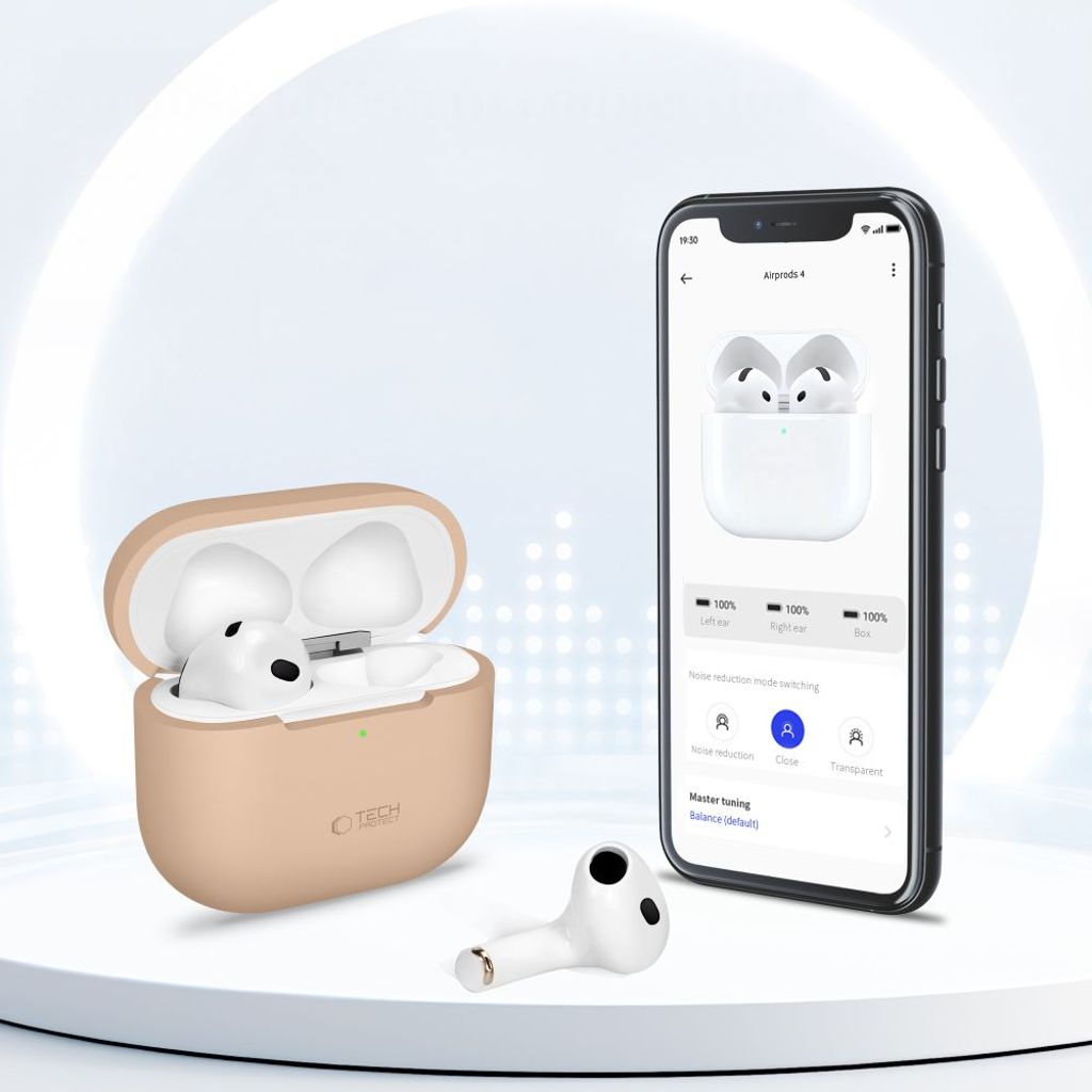 Tech-Protect Silicone Case for AirPods 4 - Beige