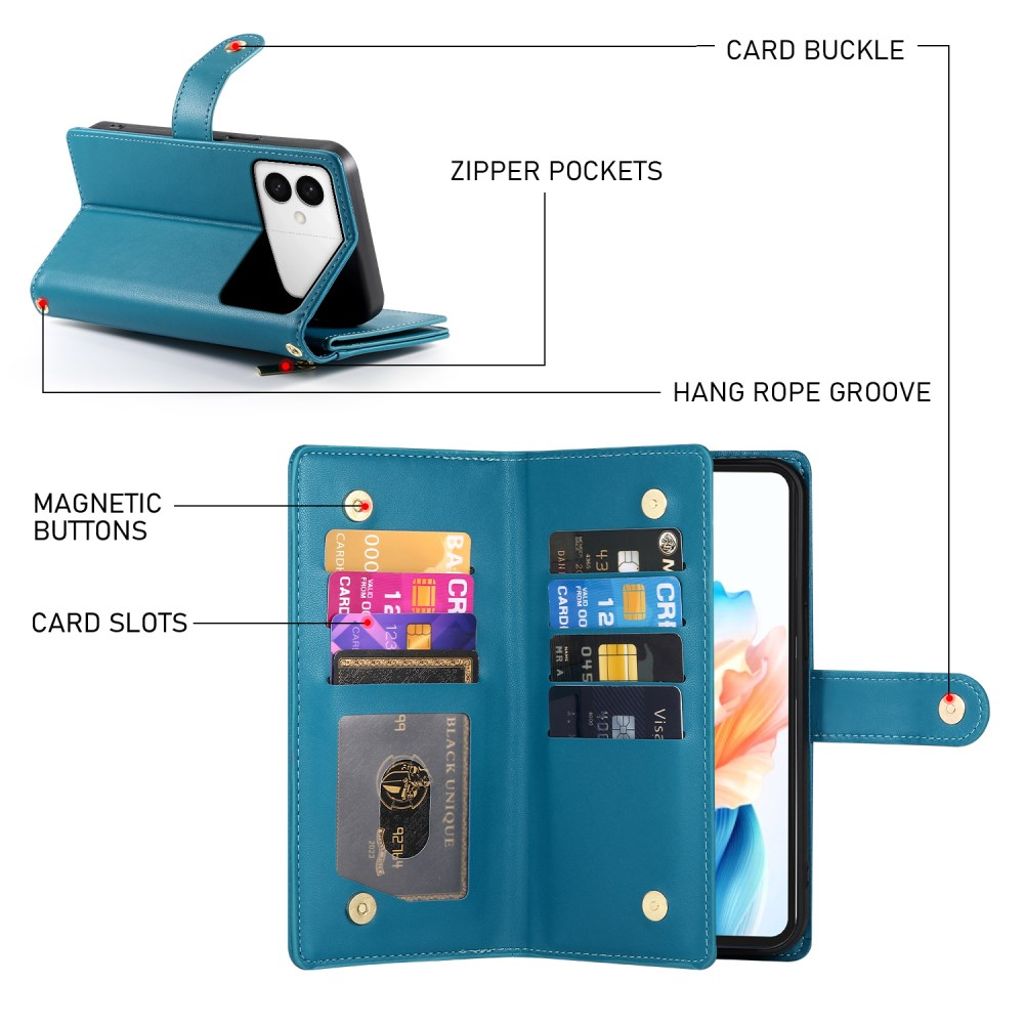 Samsung Galaxy S26 Edge Plånboksfodral med Avtagbara Remmar – Blå