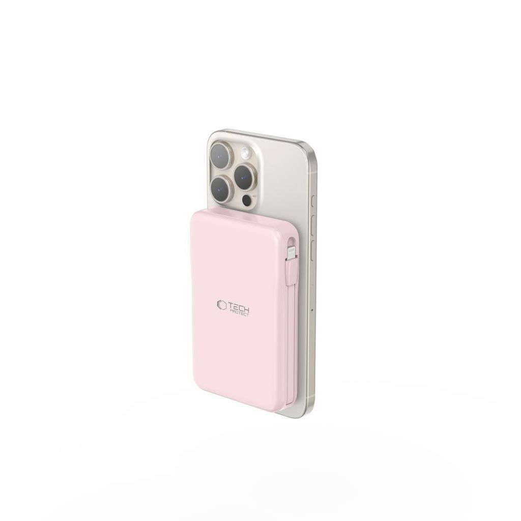 Tech-Protect PB31 LifeMag MagSafe trådløs powerbank 10000 mAh – rosa