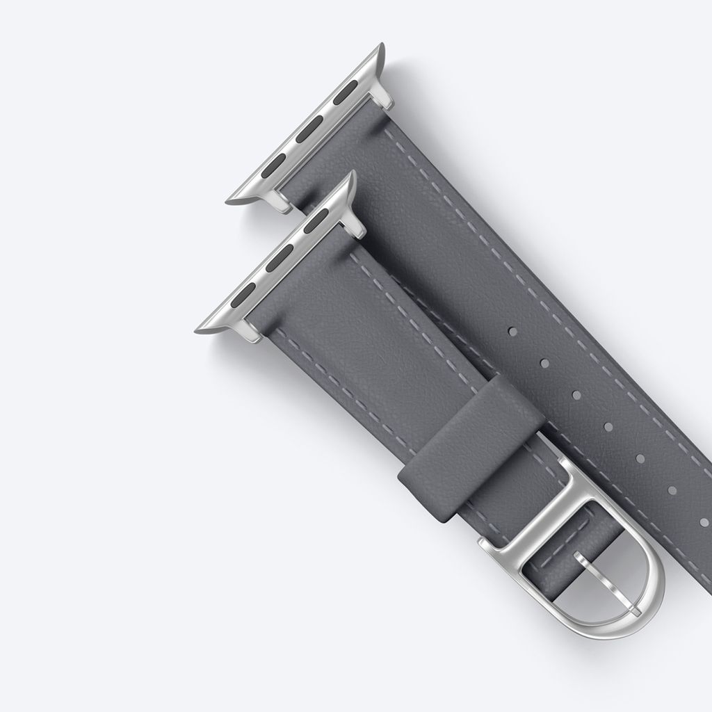 AmazingThing Class Leather Kellonranneke Apple Watch 45/46/49mm - Harmaa