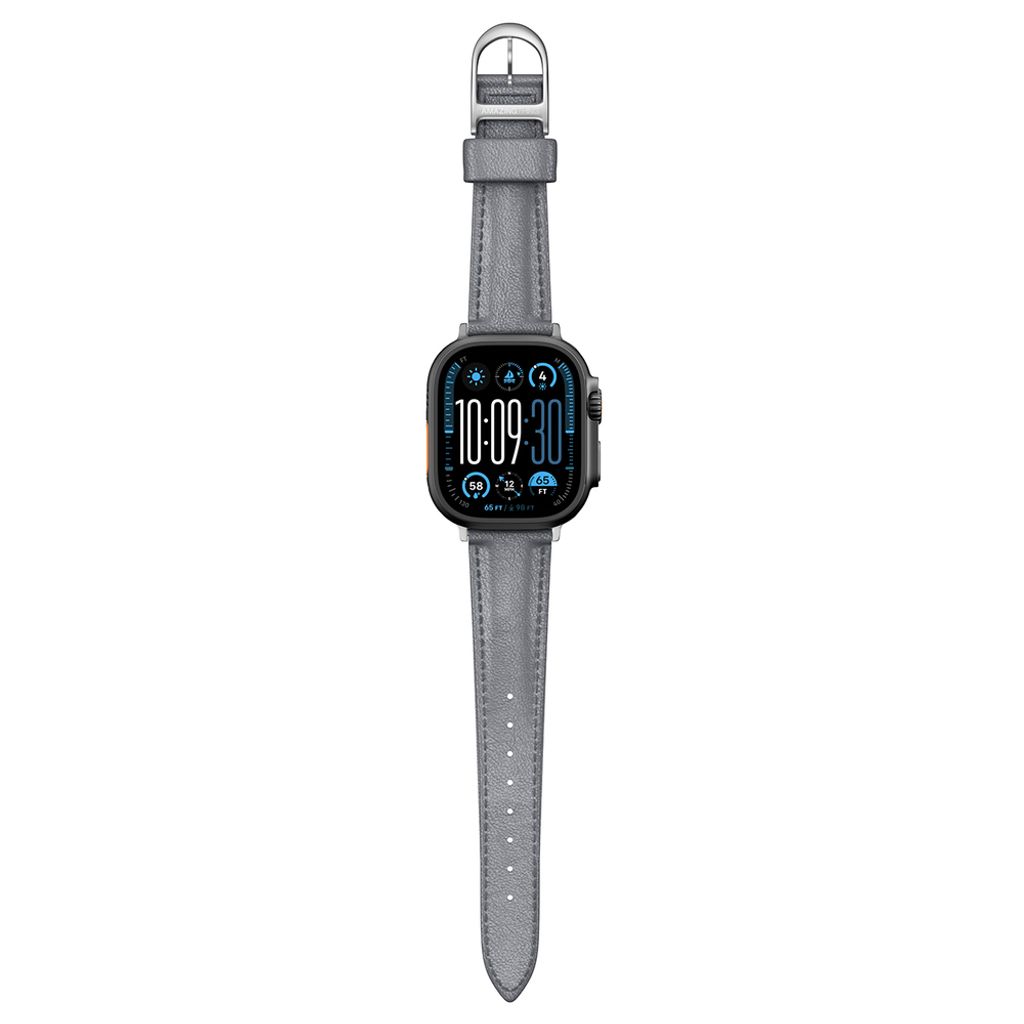 AmazingThing Class Leather Kellonranneke Apple Watch 45/46/49mm - Harmaa