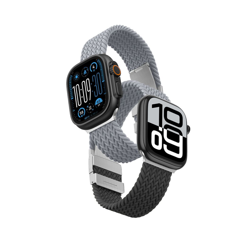 AmazingThing Blend Kellonranneke Apple Watch 45/46/49mm 2-pakkaus - Musta/Harmaa