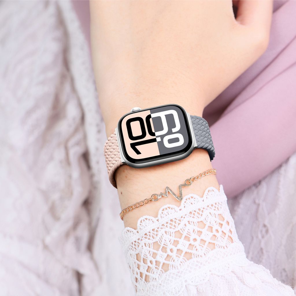 AmazingThing Blend Kellonranneke Apple Watch 45/46/49mm 2-pakkaus - Harmaa/Vaaleanpunainen