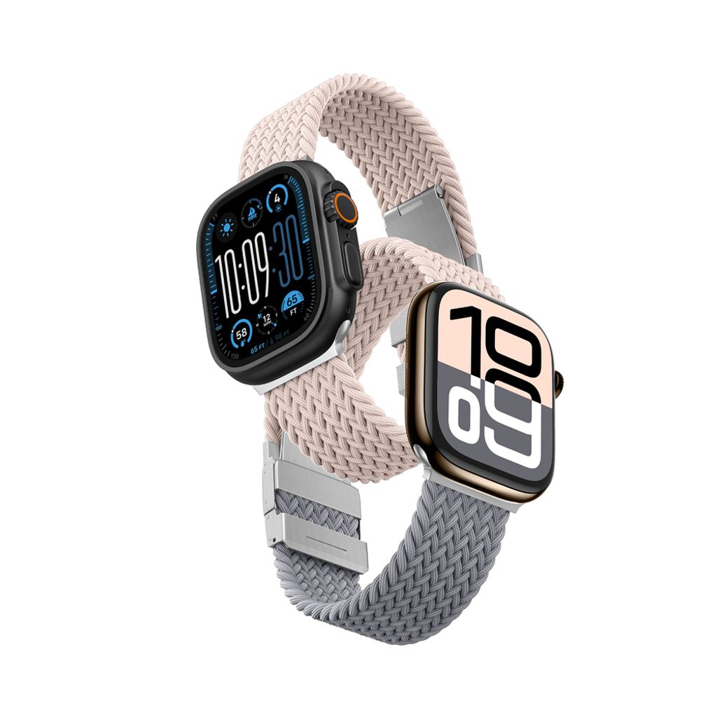 AmazingThing Blend Kellonranneke Apple Watch 45/46/49mm 2-pakkaus - Harmaa/Vaaleanpunainen