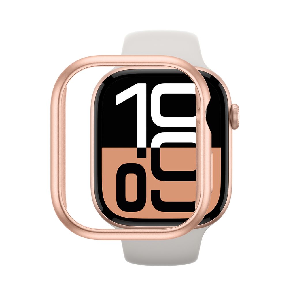 AmazingThing Minimal kuori Apple Watch 10 46mm - Ruusu kultaa