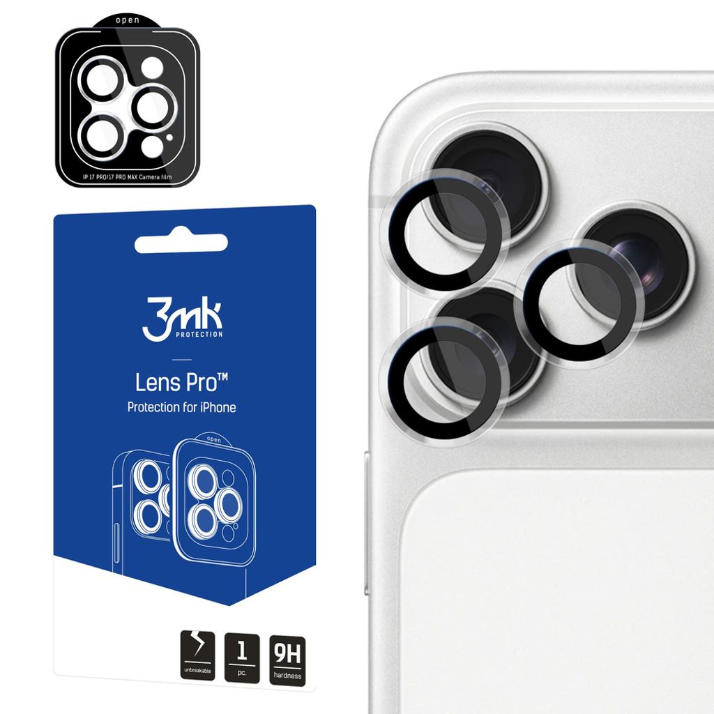 3mk Lens Protection Pro Linsebeskytter till iPhone 17 Pro/17 Pro Max - Gjennomsiktig