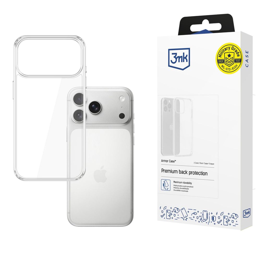 3mk Armor -kuori  iPhone 17 Pro Max/18 Pro Max:lle - Läpinäkyvä