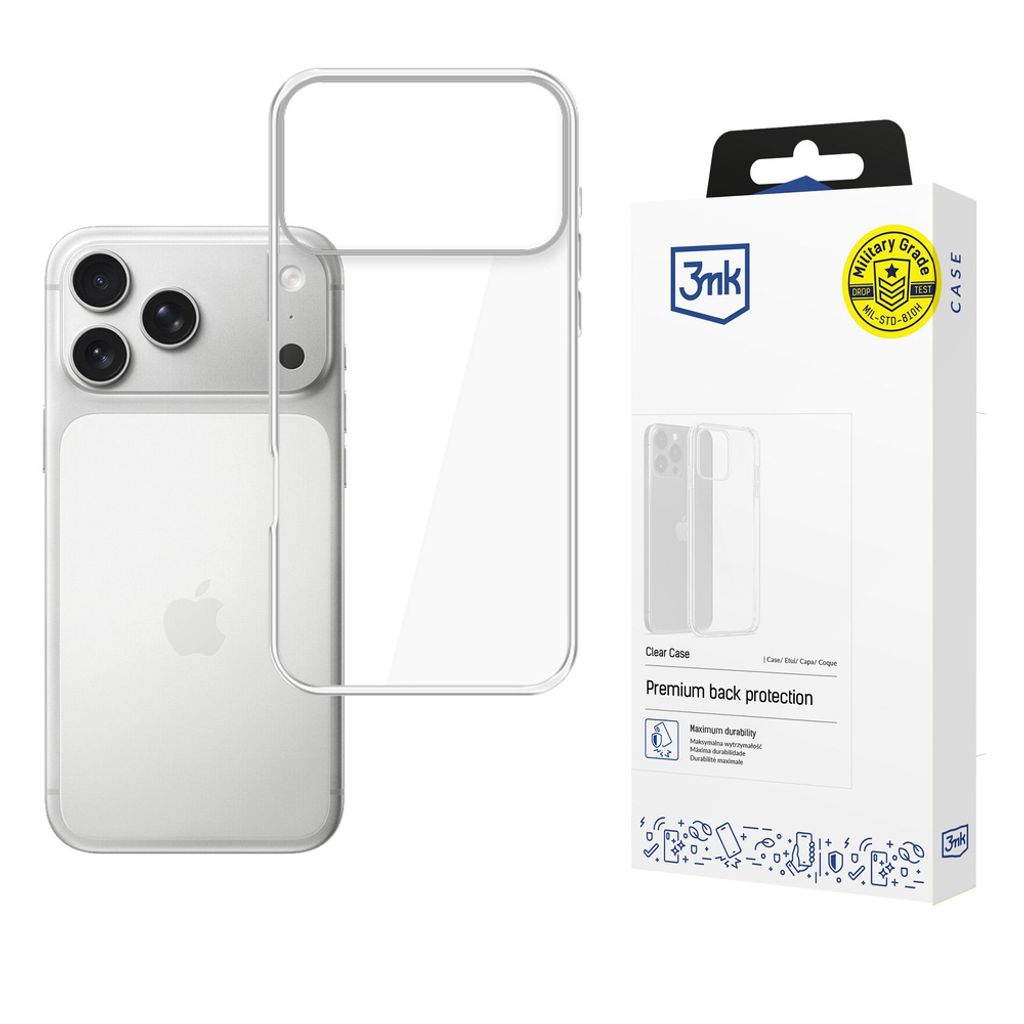 3mk Clear Cover till iPhone 17 Pro Max - Gennemsigtig