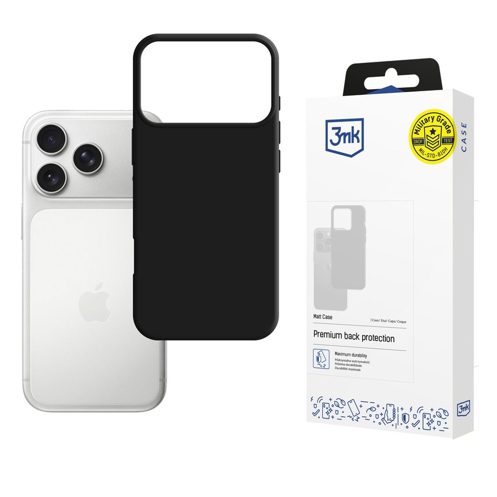 3mk Matt Cover till iPhone 17 Pro - Sort