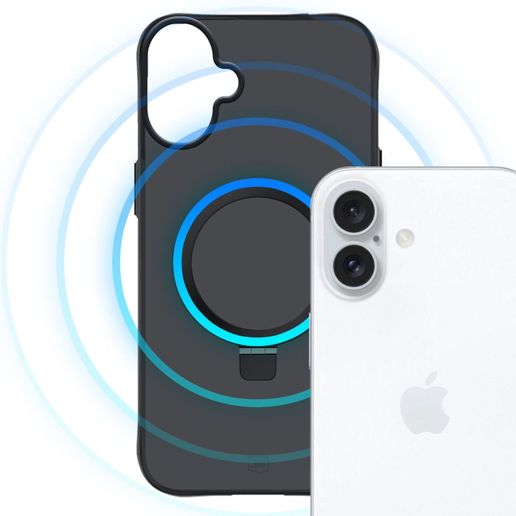 3mk Smoke Mag&Stand Cover till iPhone 17 - Sort