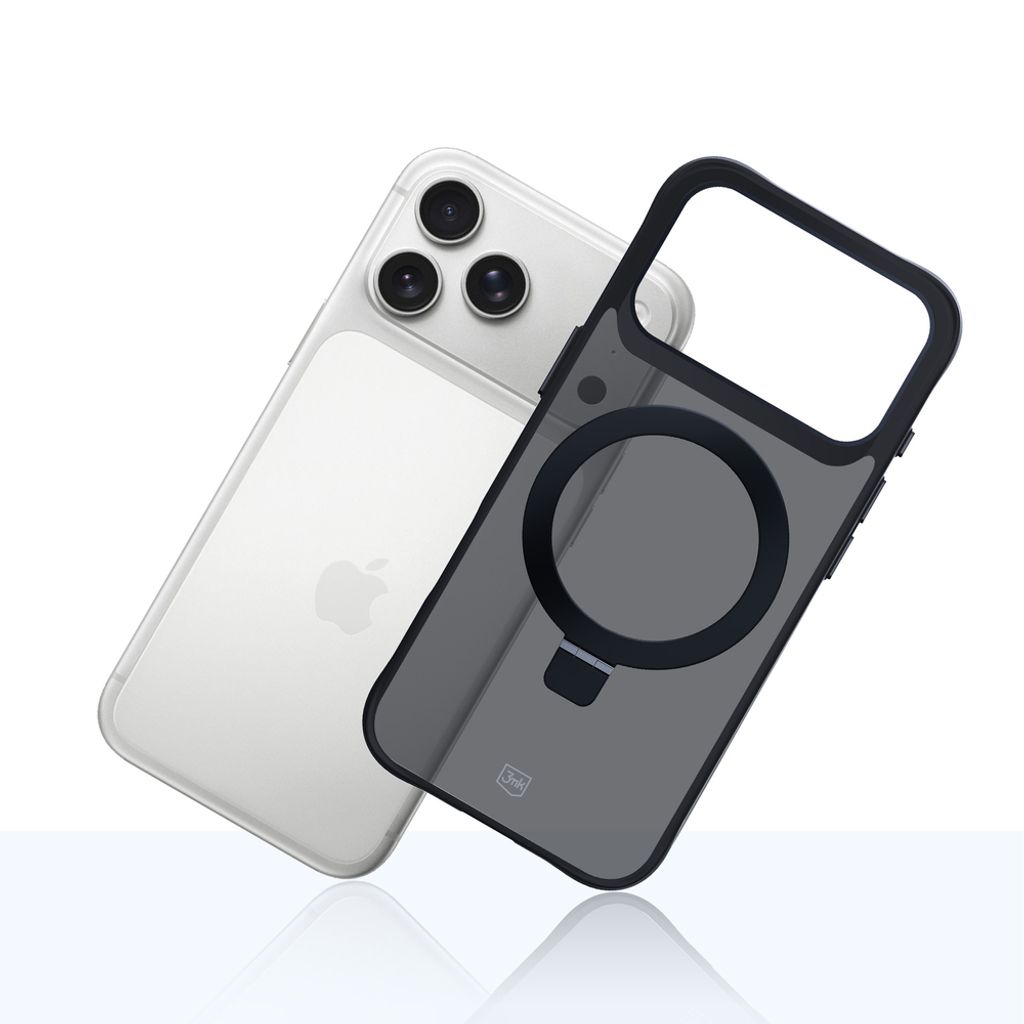 3mk Smoke Mag&Stand Cover till iPhone 17 Pro - Sort