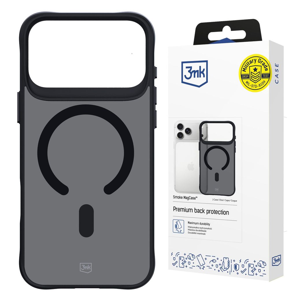 3mk Smoke MagSafe Cover till iPhone 17 Pro - Sort