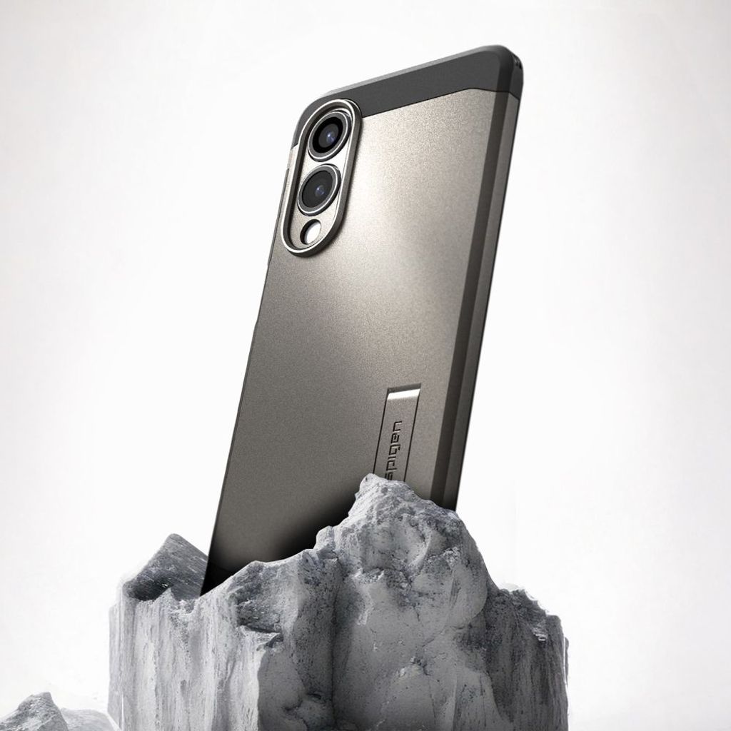 Spigen Tough Armor MagSafe Kuori Samsung Galaxy S25 Edge - Harmaa/Musta