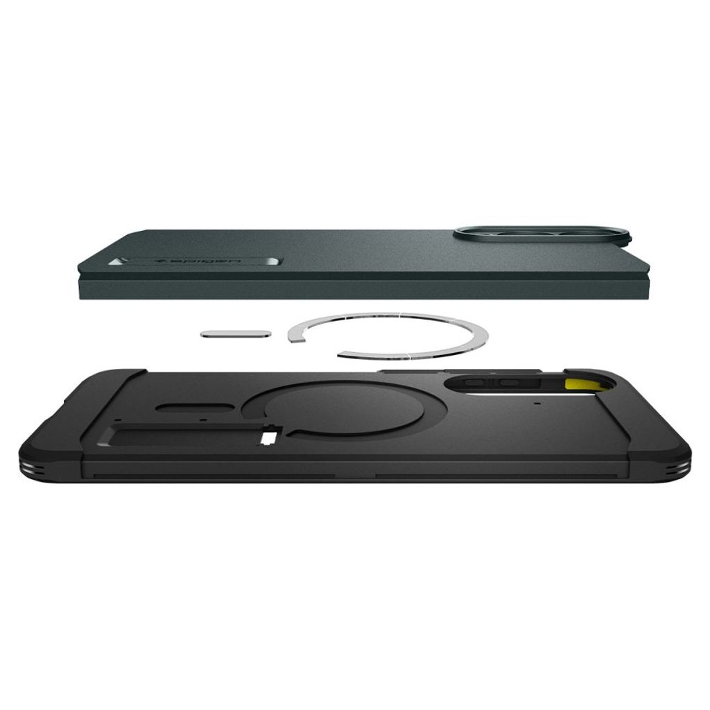 Spigen Tough Armor MagSafe Kuori Samsung Galaxy S25 Edge - Vihreä/musta