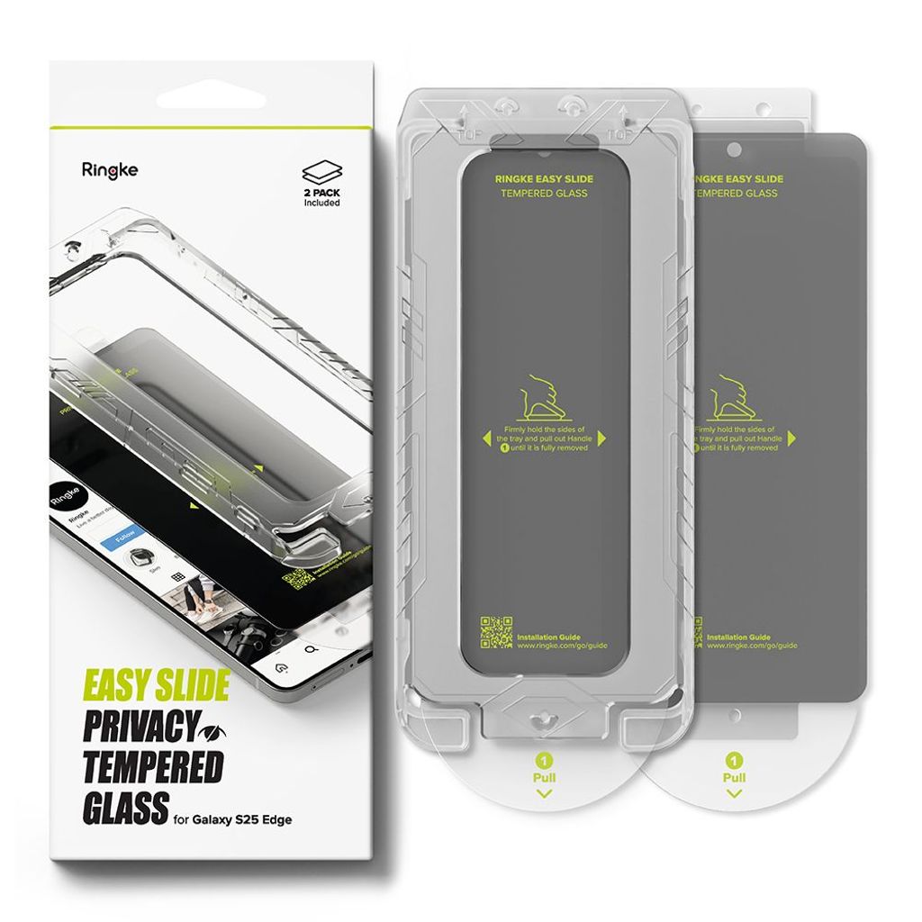 Ringke Easy Slide 2-pack Privacy Glass Skjermbeskytter til Samsung Galaxy S25 Edge