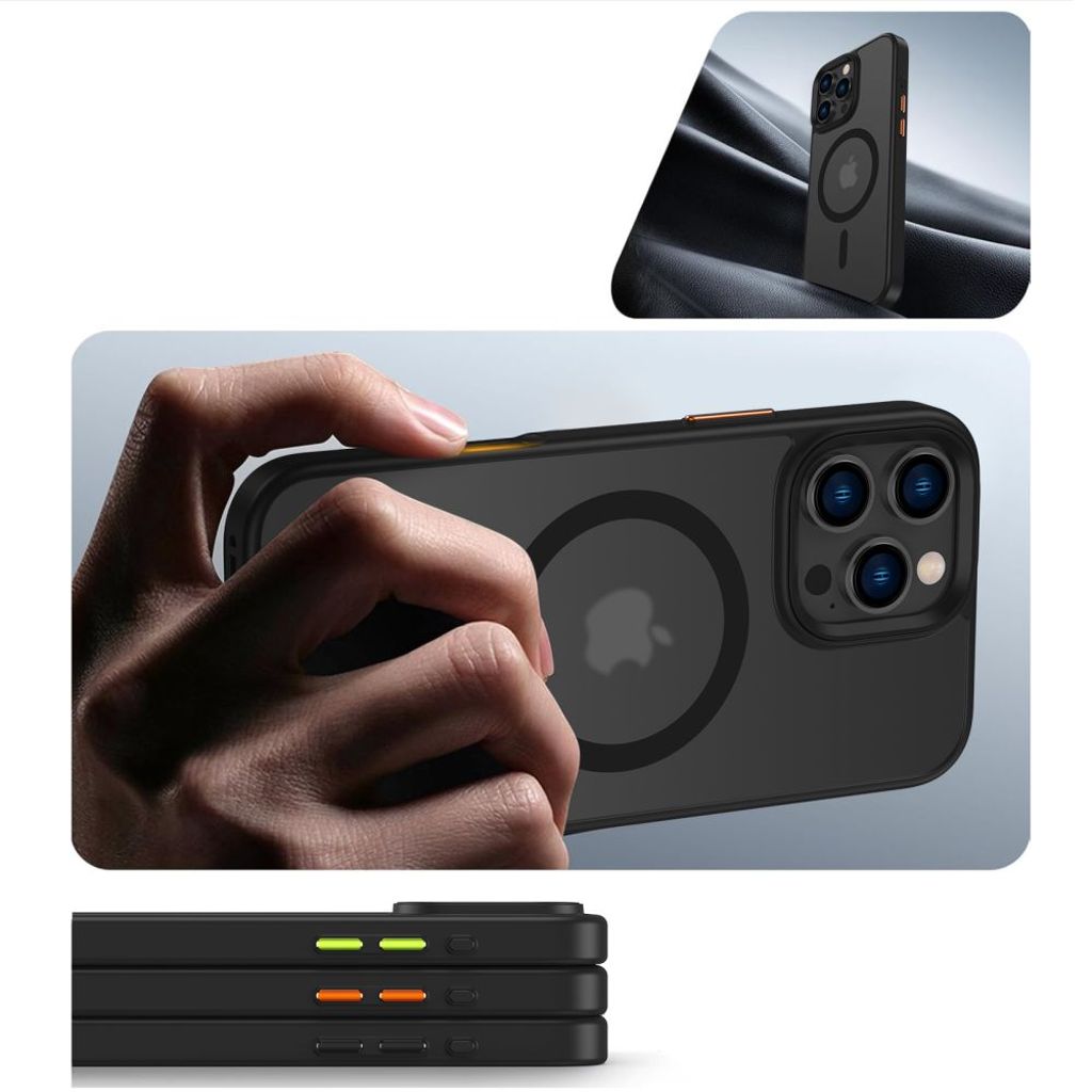 Tech-Protect MagMat Magsafe 3-set Deksel til iPhone 16 Pro Max - Matte Black