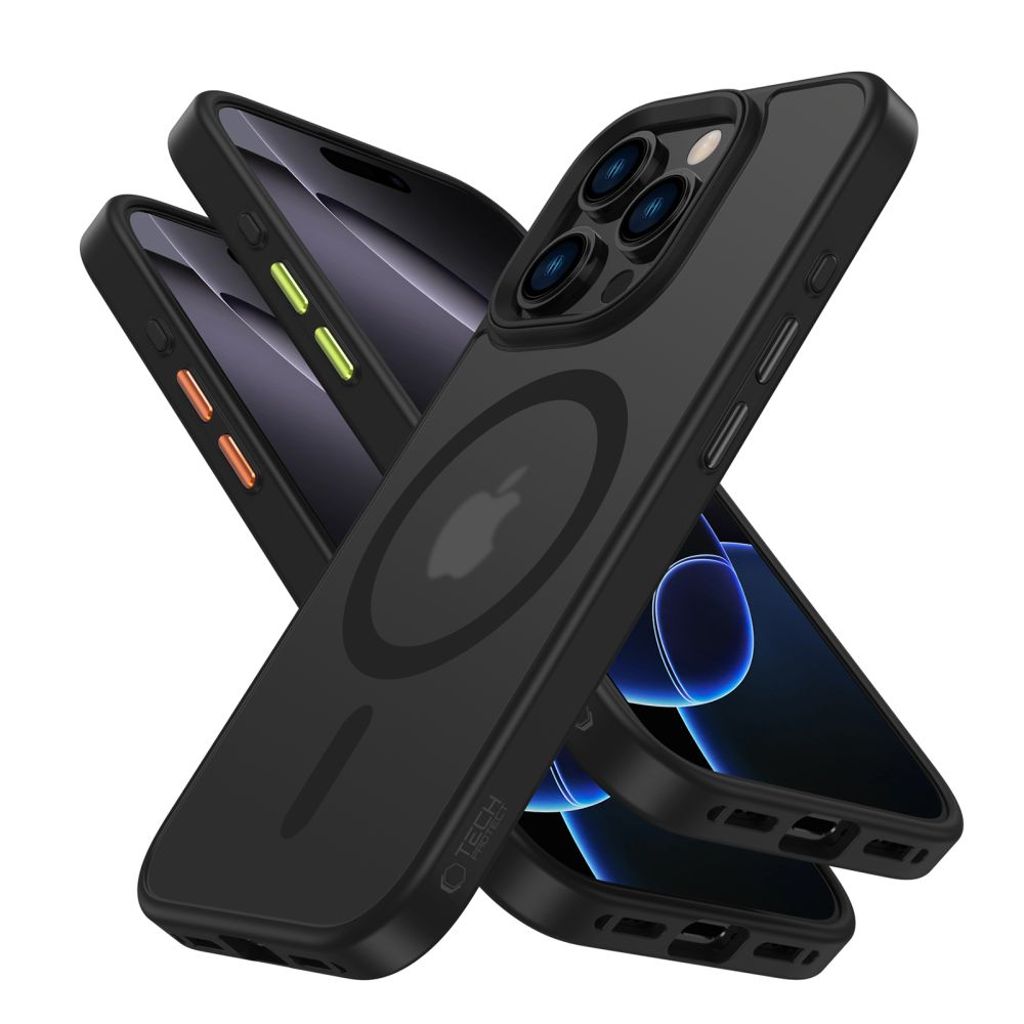 Tech-Protect MagMat Magsafe 3-set Deksel til iPhone 16 Pro Max - Matte Black