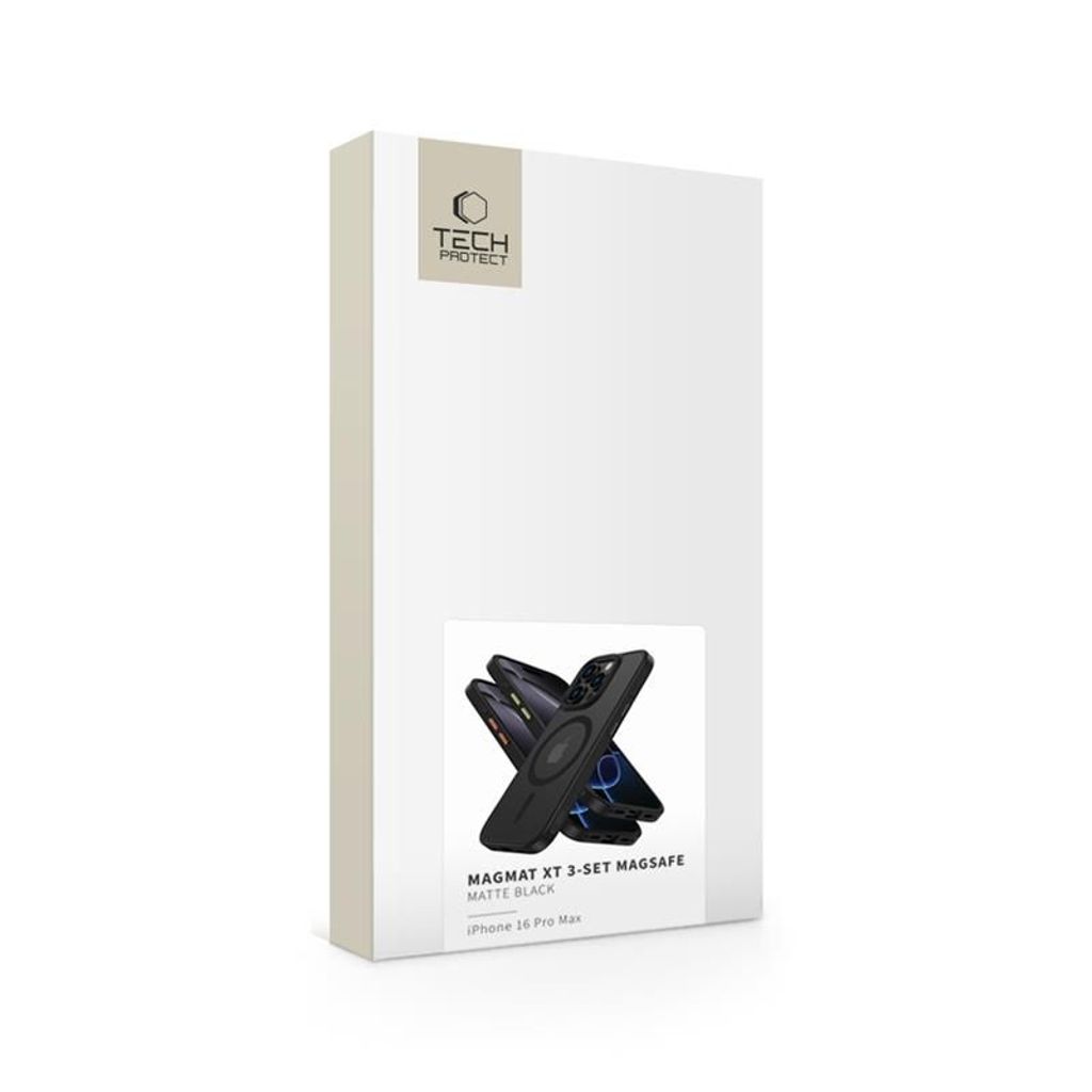 Tech-Protect MagMat Magsafe 3-set Deksel til iPhone 16 Pro Max - Matte Black