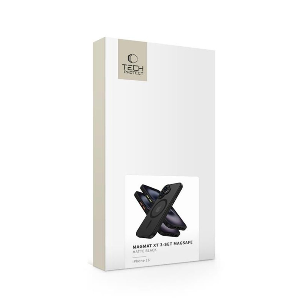 Tech-Protect MagMat Magsafe 3-set Case for iPhone 16 - Matte Black