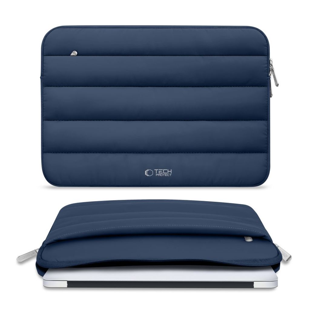 Tech-Protect Fluffy laptop sleeve 13-14" – Navyblå